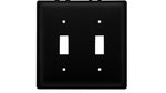 Western Style Double Light Switch Cover Black Metal Plate