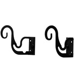 Black Iron Curtain Brackets for Two or Three Rods