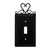 Single Switch Cover – Heart Theme – 6 In Height – Rustic Interior Wall Plate by Village Wrought Iron Inc.