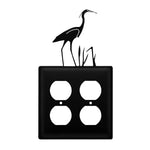 Double Heron Wildlife Outlet Cover Metal Wall Plate