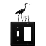 Black Iron Coastal Heron Wall Plate