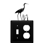 Black Iron Coastal Heron Wall Plate