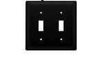 Western Style Double Light Switch Cover Black Metal Plate