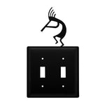 Farmhouse Kokopelli Double Switch Plate Decorative Metal Cover