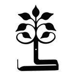 Black Iron Decorative Leaf Bathroom Tissue Holder