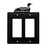 Double GFCI Switch Cover – Loon Silhouette Metal – 8