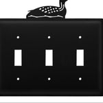 Triple Switch Wall Cover Loon Wildlife Wrought Iron Design 5.63 H Decorative Cabin Wall Plate by Village Wrought Iron Inc.
