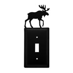 Single Switch Wall Plate – Moose Design – 7.13 In Height – Rustic Metal Cover by Village Wrought Iron Inc.