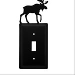 Single Switch Cover – Moose Theme – 7.13 In Height – Rustic Interior Wall Plate by Village Wrought Iron Inc.