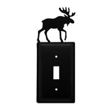 Decorative Moose Single Switch Cover – Wrought Iron – 7.13 In Height – Indoor Wall Accent by Village Wrought Iron Inc.