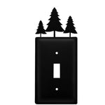 Decorative Pine Trees Single Switch Cover – Wrought Iron – 6.63 In Height – Indoor Wall Accent by Village Wrought Iron Inc.