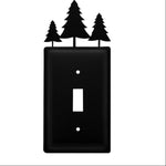 Single Switch Cover – Pine Tree Theme – 6.63 In Height – Rustic Interior Wall Plate by Village Wrought Iron Inc.