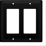 Double GFCI Outlet Cover – Plain Wrought Iron – 4.63