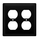 Double Plain Metal Outlet Cover – Decorative Wall Plate