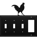 Triple Switch And GFI Outlet Cover – Wrought Iron Rooster Decor