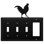 Triple Switch And GFI Wall Plate – Wrought Iron Rustic Rooster