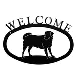 Black Iron Dog Welcome Sign for Entryway