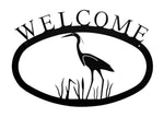 Black Iron Heron Welcome Sign