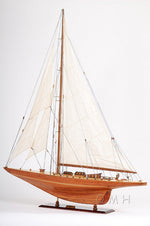 Wooden Ship Model – 48.5 Inch Shamrock Yacht – Handcrafted Nautical Collectible