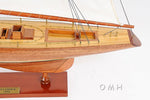 Columbia Yacht L – Handcrafted Wood Model with Linen Sails