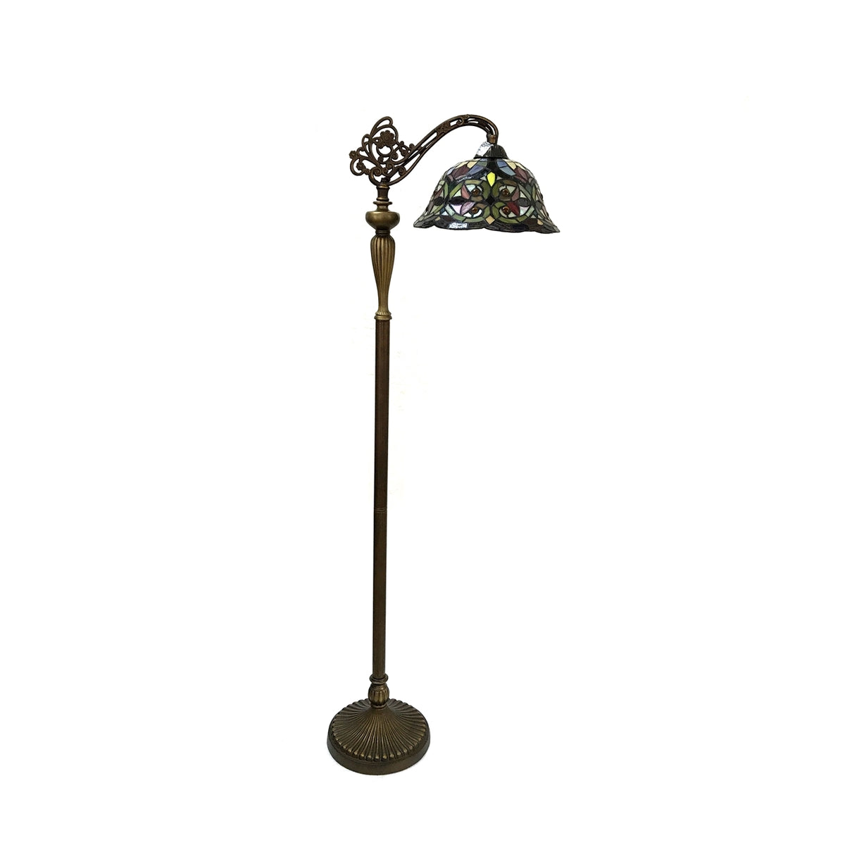 Chloe Lighting Bertram Tiffany-style 1 Light Victorian Reading Floor Lamp 12\, image size:1200x1200