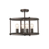 Chloe Lighting CH2H119RB18-SF4 Ironclad Farmhouse 4 Light  Rubbed Bronze Convertible Semi-Flush Ceiling Fixture 17.5`` Wide