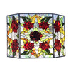 Chloe Lighting CH1F033RF40-GFS Canna Tiffany-Style 3pcs Folding Floral Stained Glass Fireplace Screen 40`` Width