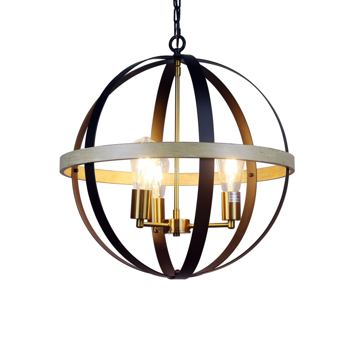 Chloe Lighting Abbott Farmhouse-Style Black/Bronze/Wood 3 Light Pendan –  Uber Bazaar