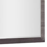 Benzara Transitional Style Rectangular Wooden Frame Mirror, Distressed Gray