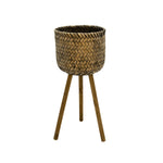 Sagebrook Home Bamboo Planters On Stands-Set of 2