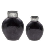 Sagebrook Home Ribbed Metal Vase 16