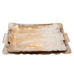 Sagebrook Home 15651-04 Set of 2 Metal Trays, Cream