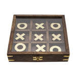 Sagebrook Home Wood 8X8 Tic Tac Toe Brown