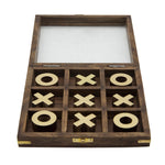 Sagebrook Home Wood 8X8 Tic Tac Toe Brown