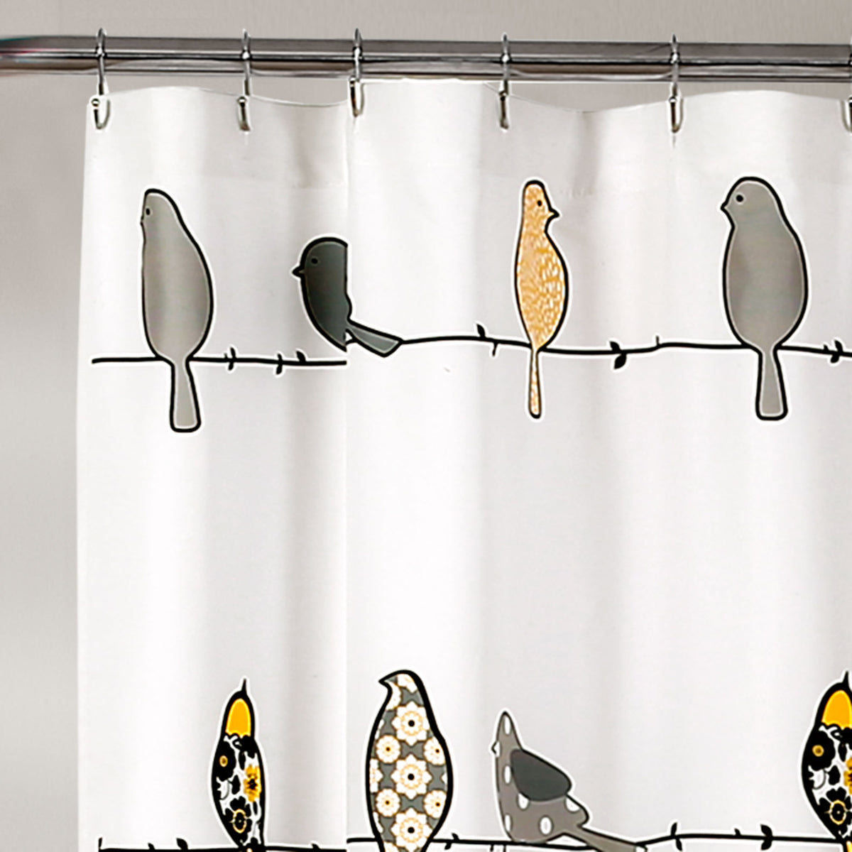 Lush Decor Rowley Birds Shower Curtain Yellow Gray – Uber