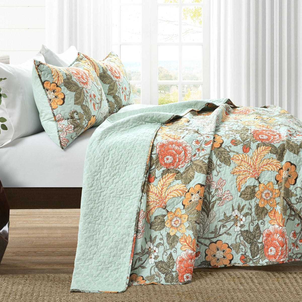 Lush Decor Sydney Quilt Blue & Green Set – Uber Bazaar