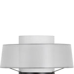 Benzara Tubular Metal Table Lamp with 2 Tier Translucent Shades, Black and White