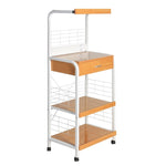Products MICRO-MET-500-WHT Kristi Metal Frame Microwave Stand With Storage In White