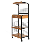 MICRO-MET-500-BLK Kristi Metal Frame Microwave Stand With Storage In Black