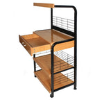 Kristi Metal Frame Microwave Stand With Storage In Black