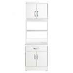 Better Home Products MICRO-2136-White Shelby Tall Wooden Kitchen Pantry In White