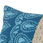 Benzara Garonne 36 x 20 Cotton Pillow Sham with Block Print, Multicolor