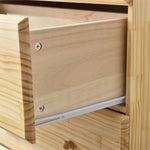Better Home Products PineChest-5D Isabela Solid Pine Wood 5 Drawer Chest Dresser In Natural
