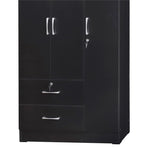 Symphony Wardrobe Armoire Closet With Two Drawers In Black