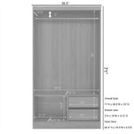 Better Home Mirror Wood Double Sliding Door Wardrobe In Gray