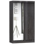 Better Home Products NW40-M-Gray Mirror Wood Double Sliding Door Wardrobe In Gray