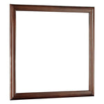 Benzara Wooden Frame Mirror with Mounting Hardware, Cherry Brown and Silver