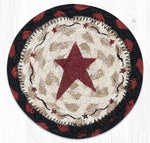 Primitive star burgundy printed coaster 5x5 inches