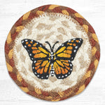 Butterfly Coaster – Monarch Print on Braided Jute by Earth Rugs (5