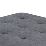 Benzara Contemporary Leatherette Rectangular tufted Ottoman, Gray